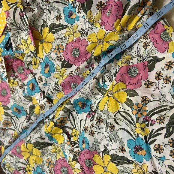 Talbots Floral Button Down Shirt - Pink, Yellow, Blue - Picture 4 of 12
